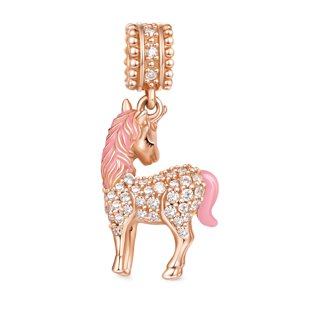 Gnoce "Divine Soul and Spirit" Unicorn Beads 925 Sterling Silver 18K Rose Gold Plated Charm Pendant fit for Bracelet/Necklace_2