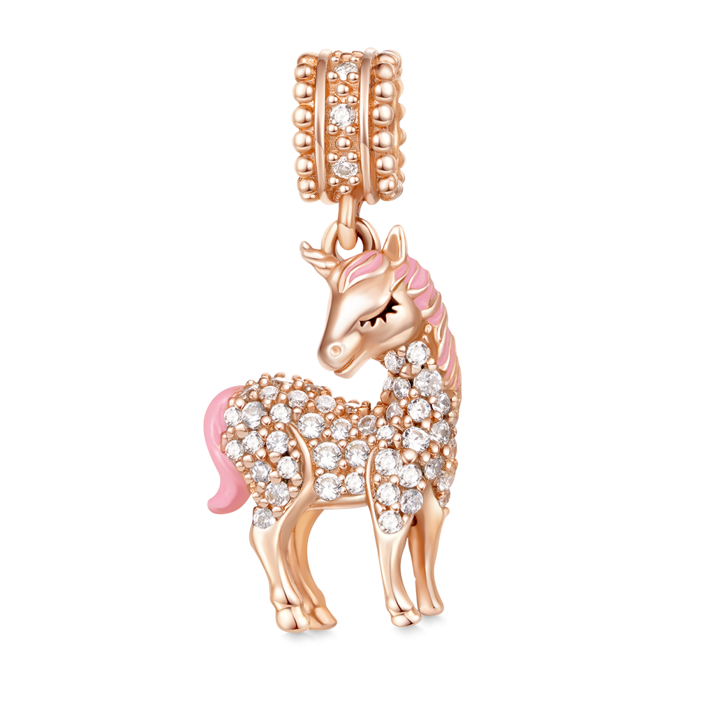 Gnoce "Divine Soul and Spirit" Unicorn Beads 925 Sterling Silver 18K Rose Gold Plated Charm Pendant fit for Bracelet/Necklace_1