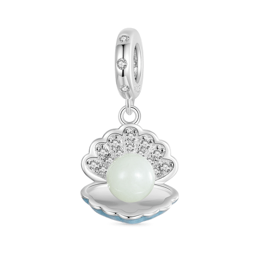 Gnoce Light Blue Shell Glow-in-the-Dark Pendant Dangle Charm_2