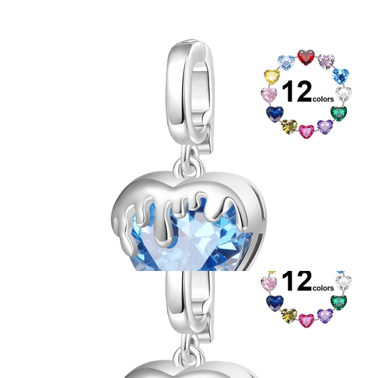 Gnoce Melting Heart Birthstone Clasp Clusters Charm_1