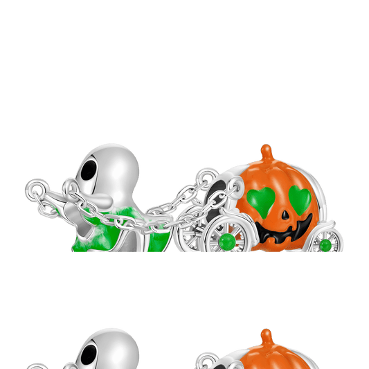 Gnoce Halloween Spooky Ghost Pumpkin Carriage Charm_1