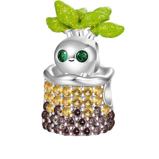 Gnoce Cute Elf Potted Plant Double-layer Charm_1