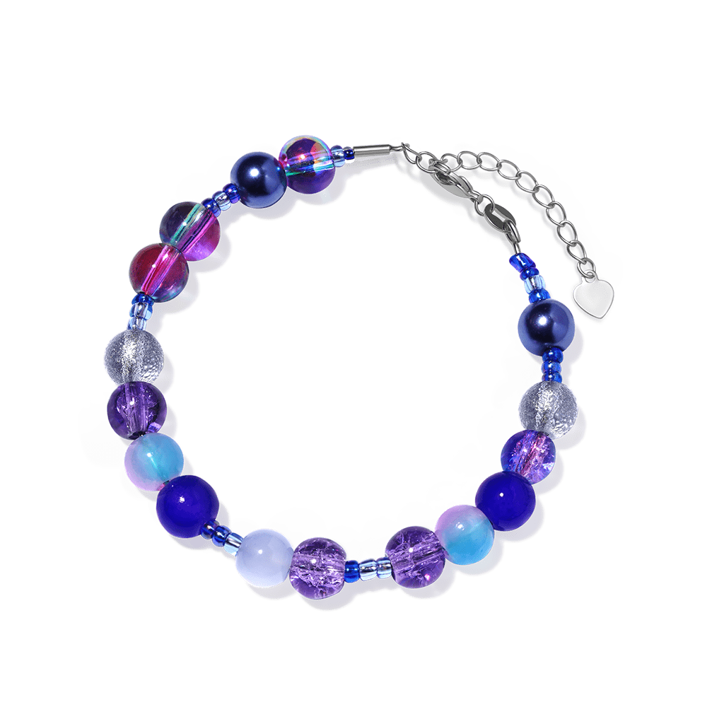 Gnoce DIY Indigo Blue Galaxy Glass Beaded Bracelet_1