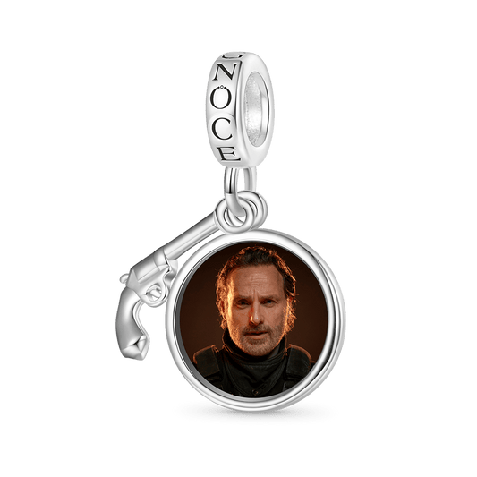 Gnoce Walking Dead Rick Grimes & Python Pistol Pendant Dangle Charm_1