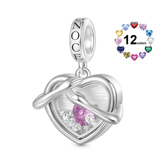 Gnoce Hug Love Locket Birthstone Pendant Dangle Charm_1
