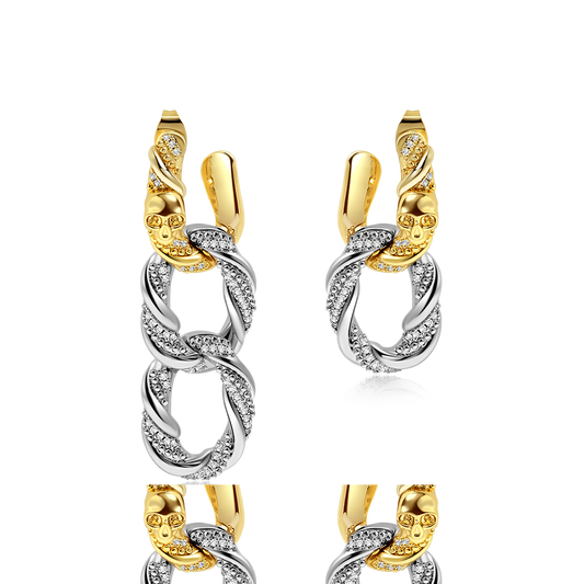 Gnoce Drop Removable Twisted Rope Skull Earrings_1