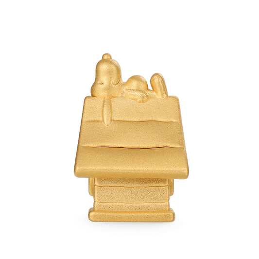Gnoce 18k Gold Peanuts Snoopy Doghouse Stopper Charm_1