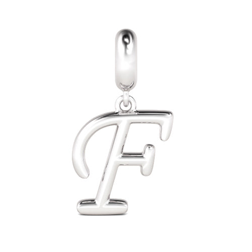 Gnoce "Forever Young"  Letter F 925 Sterling Silver Dangling Charm Great for Bracelet, Choker, Necklace_1