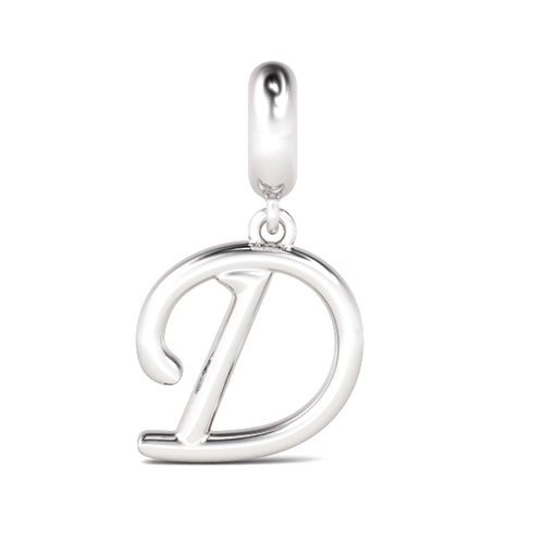 Gnoce "Dear You" Letter D 925 Sterling Silver Dangling Charm Great for Bracelet, Choker, Necklace_1