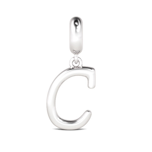 Gnoce "Choice,Chance,Change" Letter C 925 Sterling Silver Dangling Charm Great for Bracelet, Choker, Necklace_1
