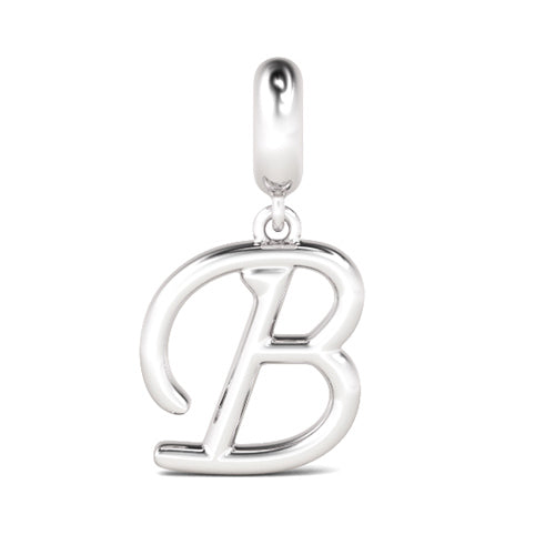 Gnoce "Be Your Own Hero" Letter B 925 Sterling Silver Dangling Charm Great for Bracelet, Choker, Necklace_1