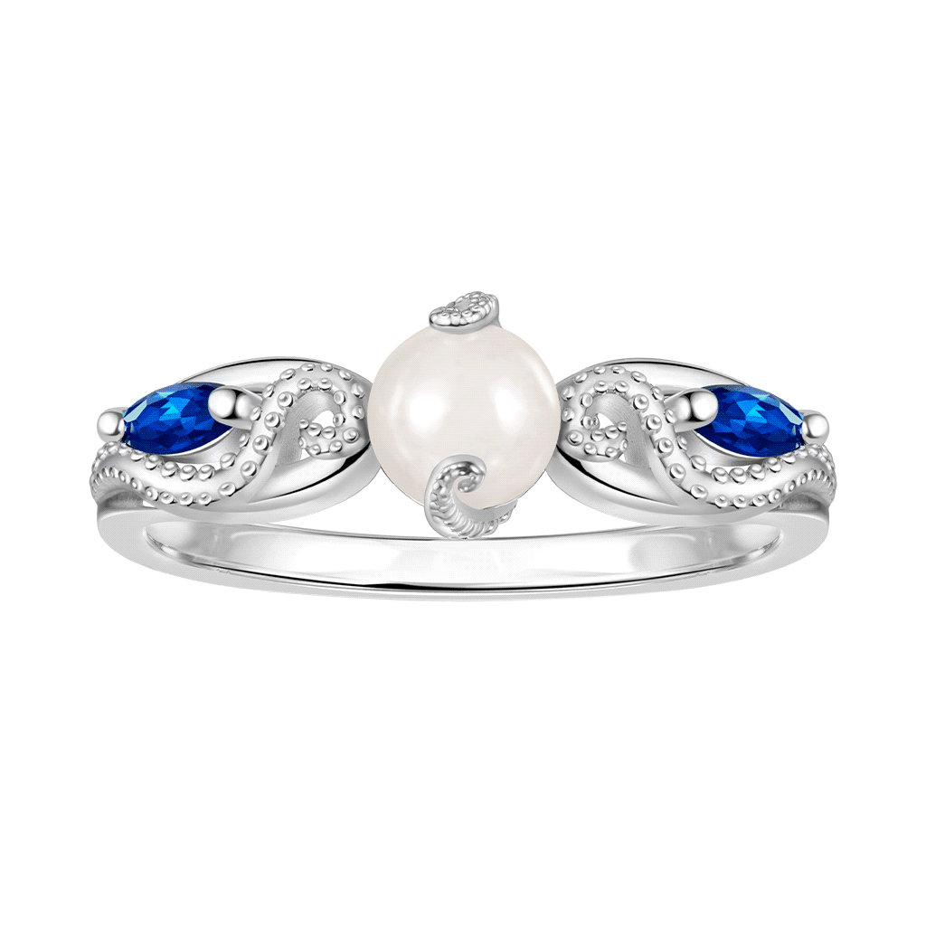 Gnoce Fantasy Ocean Octopus Tentacle Luminous Stone Ring_1