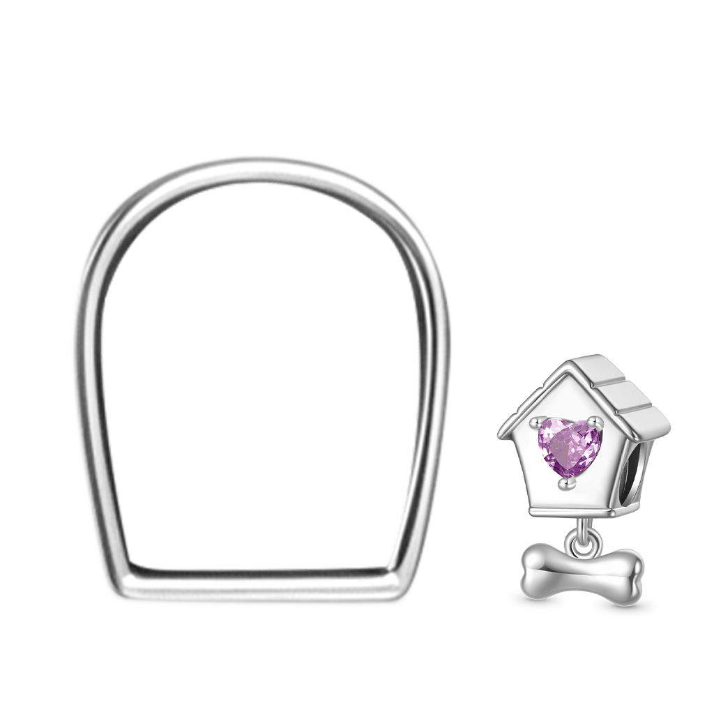 Gnoce Engravable Pet Dog House Photo Charm_2