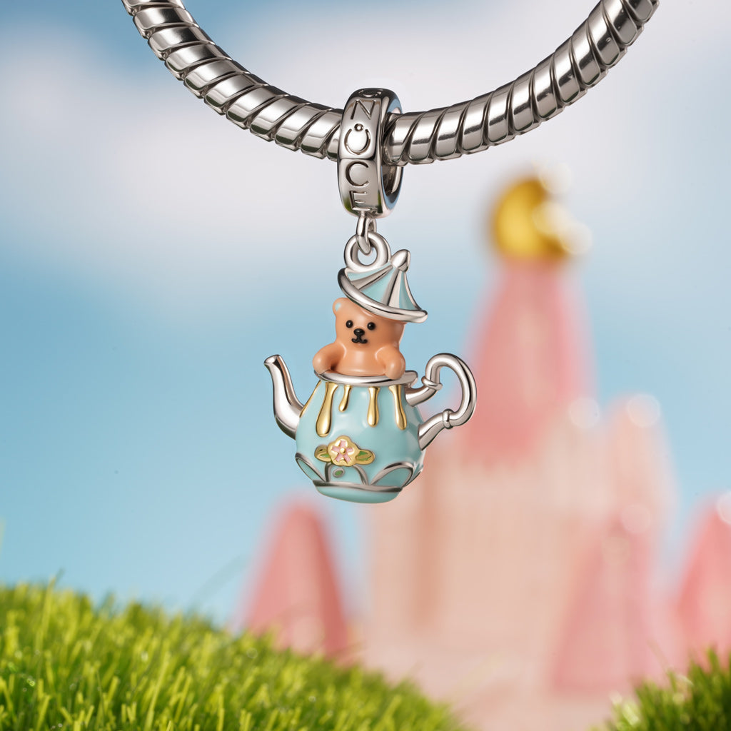 Gnoce Bear Teapot Pendant Dangle Charm_3