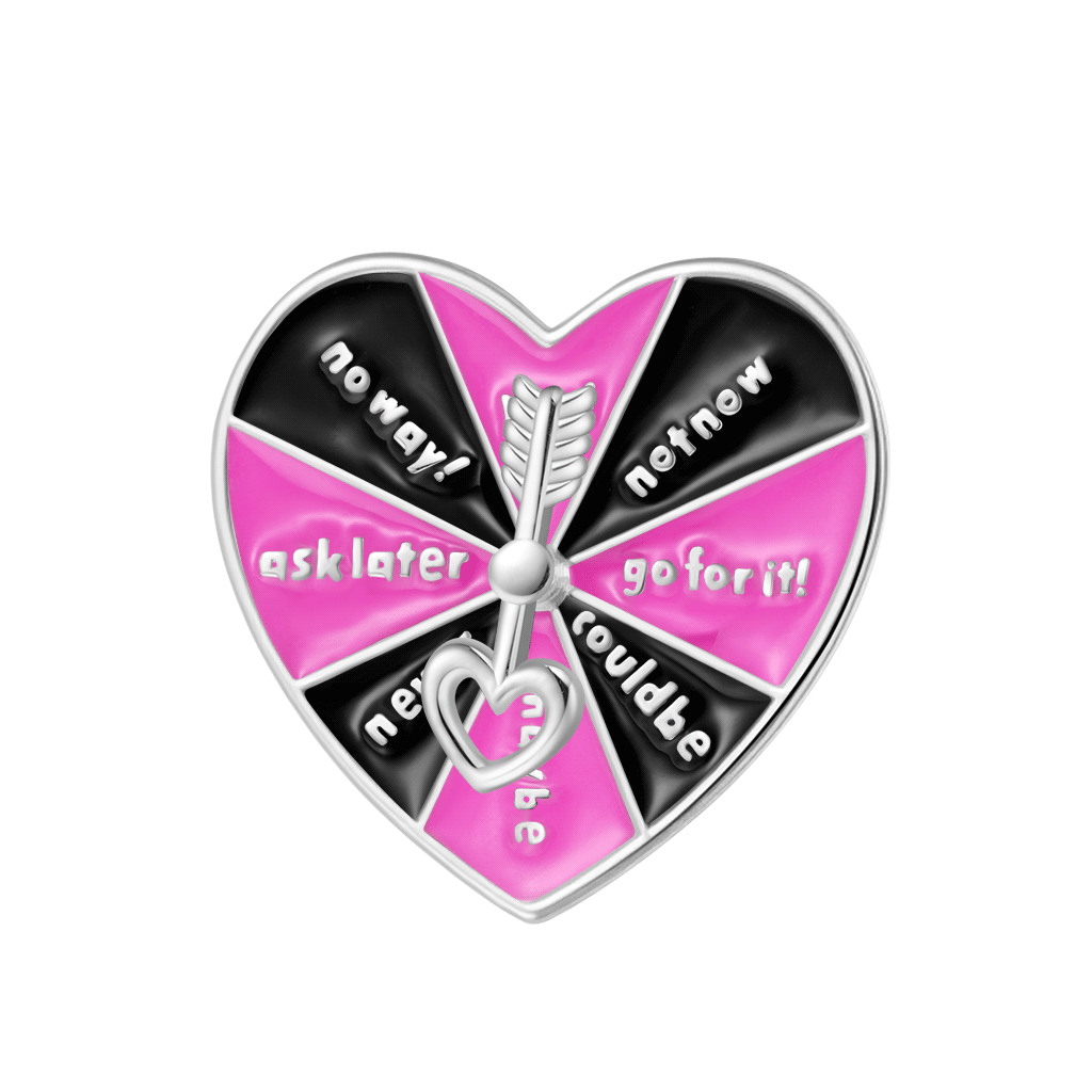 Gnoce Heart-shaped Spinning Turntable Pendant Dangle Charm_1