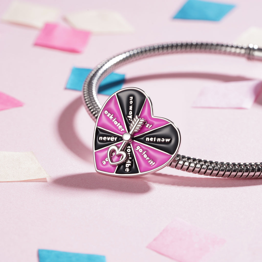 Gnoce Heart-shaped Spinning Turntable Pendant Dangle Charm_4