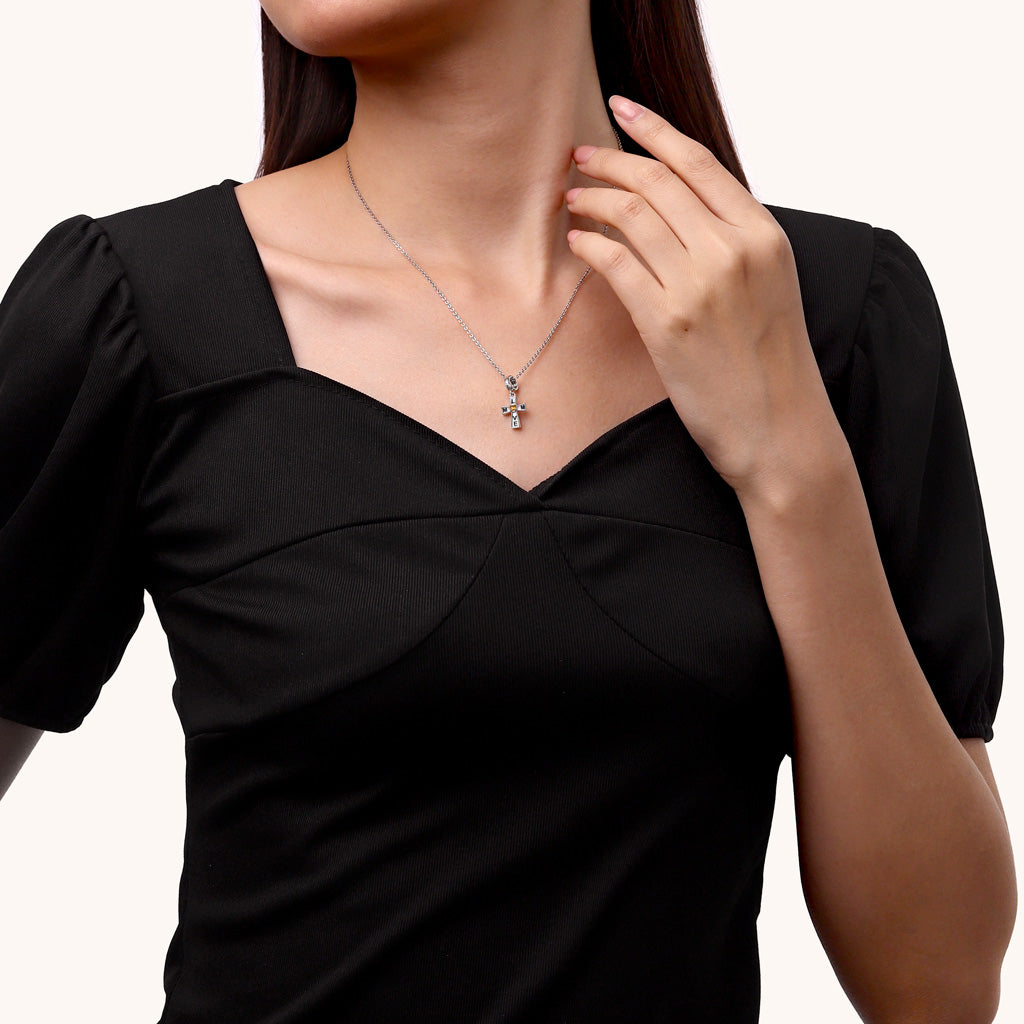 Gnoce Love Mom Cross Birthstone Pendant Dangle Charm_6