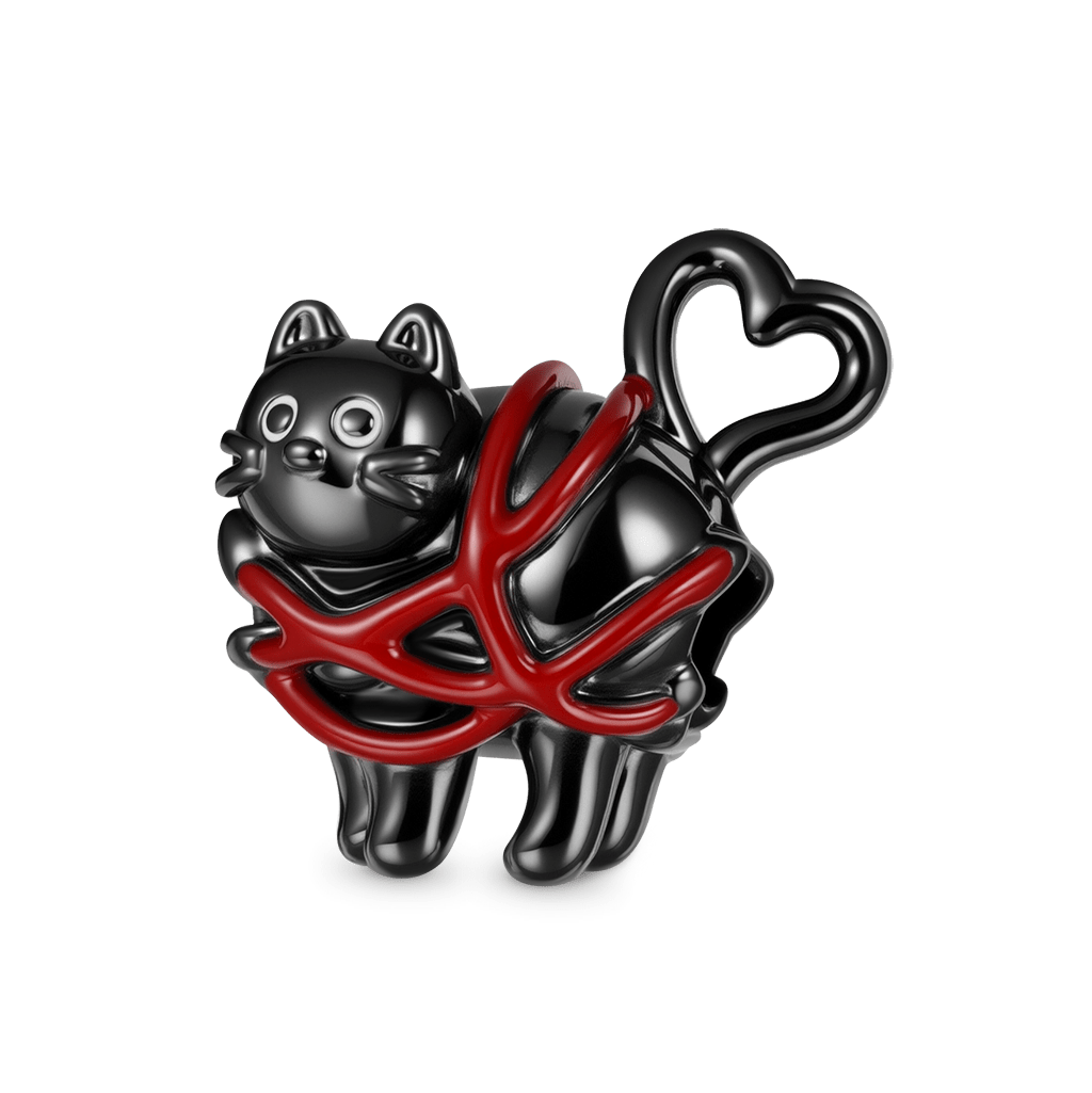 Gnoce Valentine's Day Black Cat with Love Charm_1