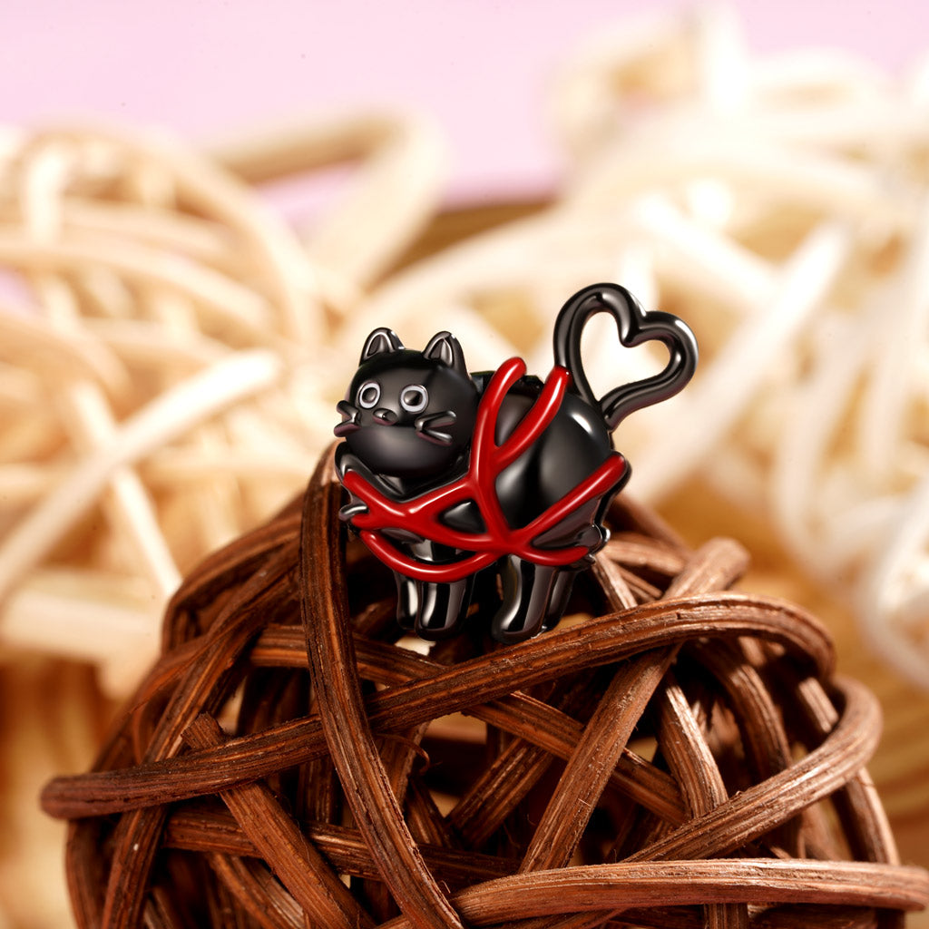 Gnoce Valentine's Day Black Cat with Love Charm_3