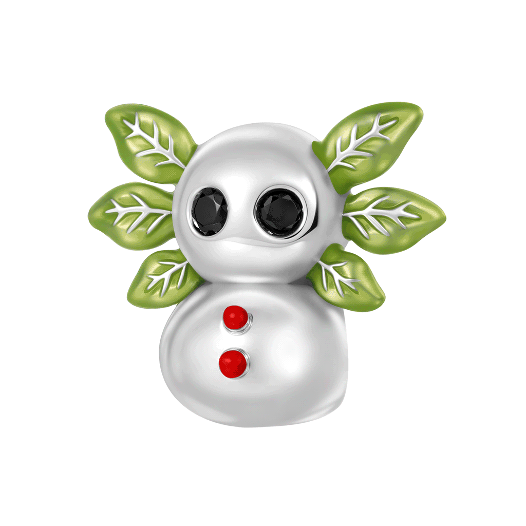 Gnoce Christmas Mexican Axolotl Snowman Glow-in-the-Dark Charm_1