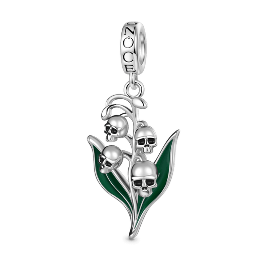 Gnoce Skull Lily of the Valley Pendant Dangle Charm_1