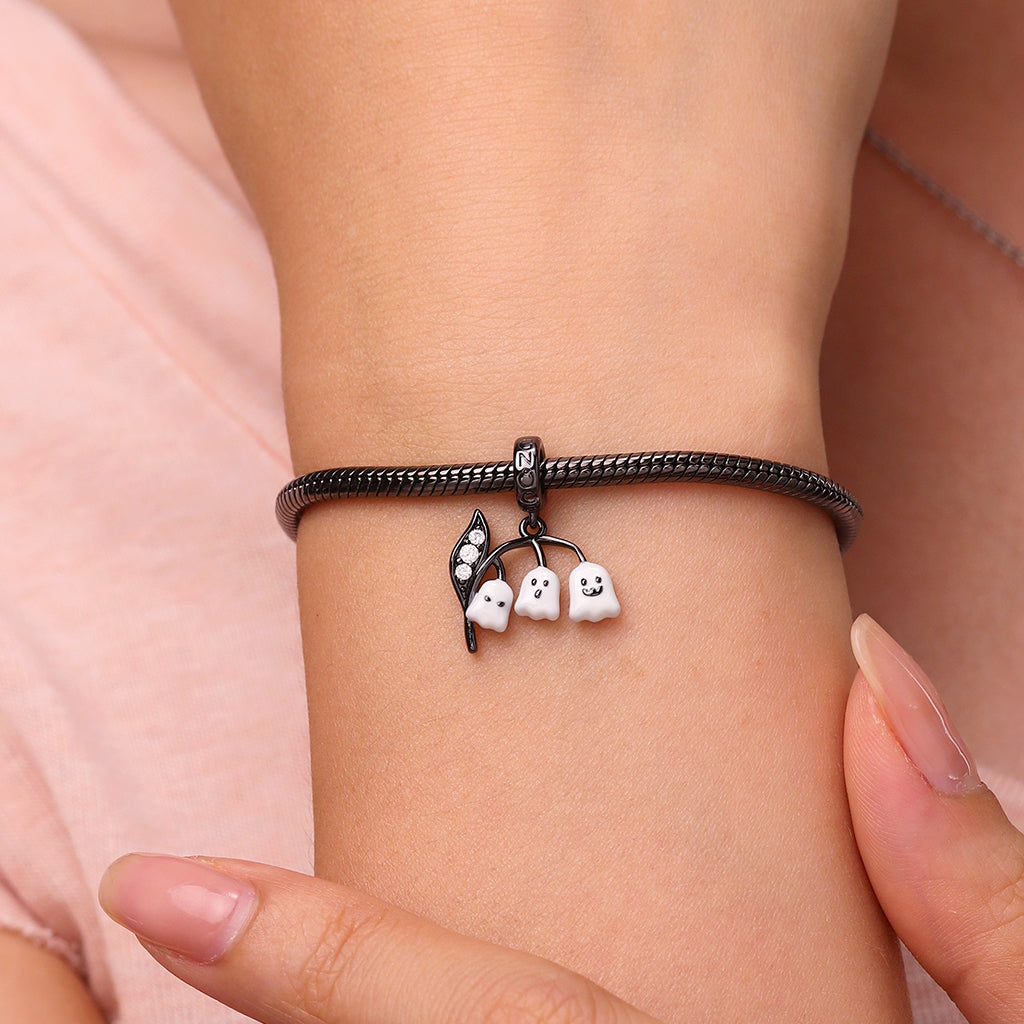 Gnoce Ghost Lily of the Valley Glow-in-the-Dark Pendant Dangle Charm_3