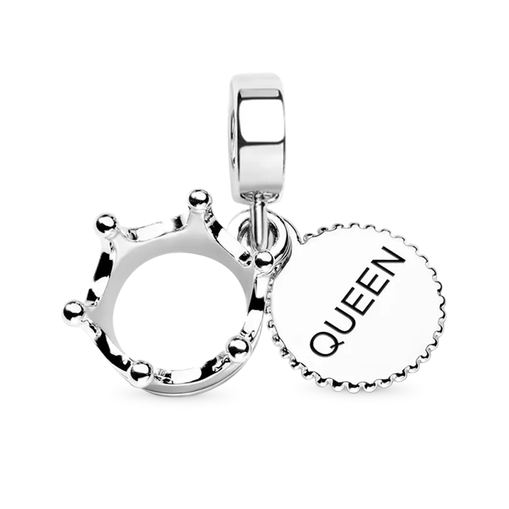 Gnoce Three Tone Queen & Regal Crown Pendant Dangle Charm_1