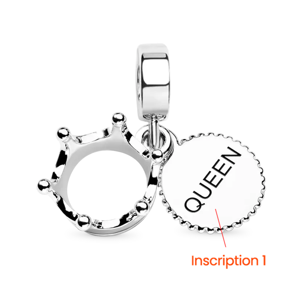 Gnoce Three Tone Queen & Regal Crown Pendant Dangle Charm_2