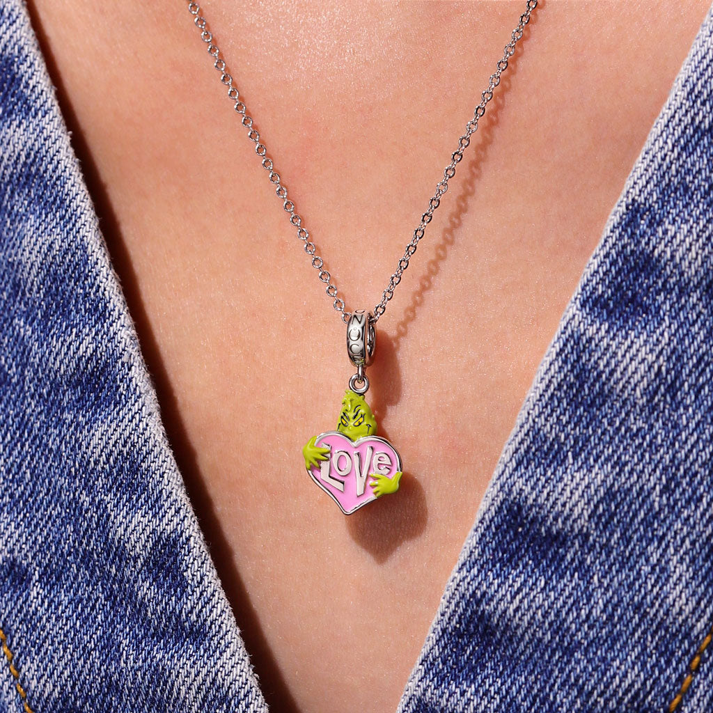 Gnoce Grinch Love Heart Pendant Dangle Charm_5