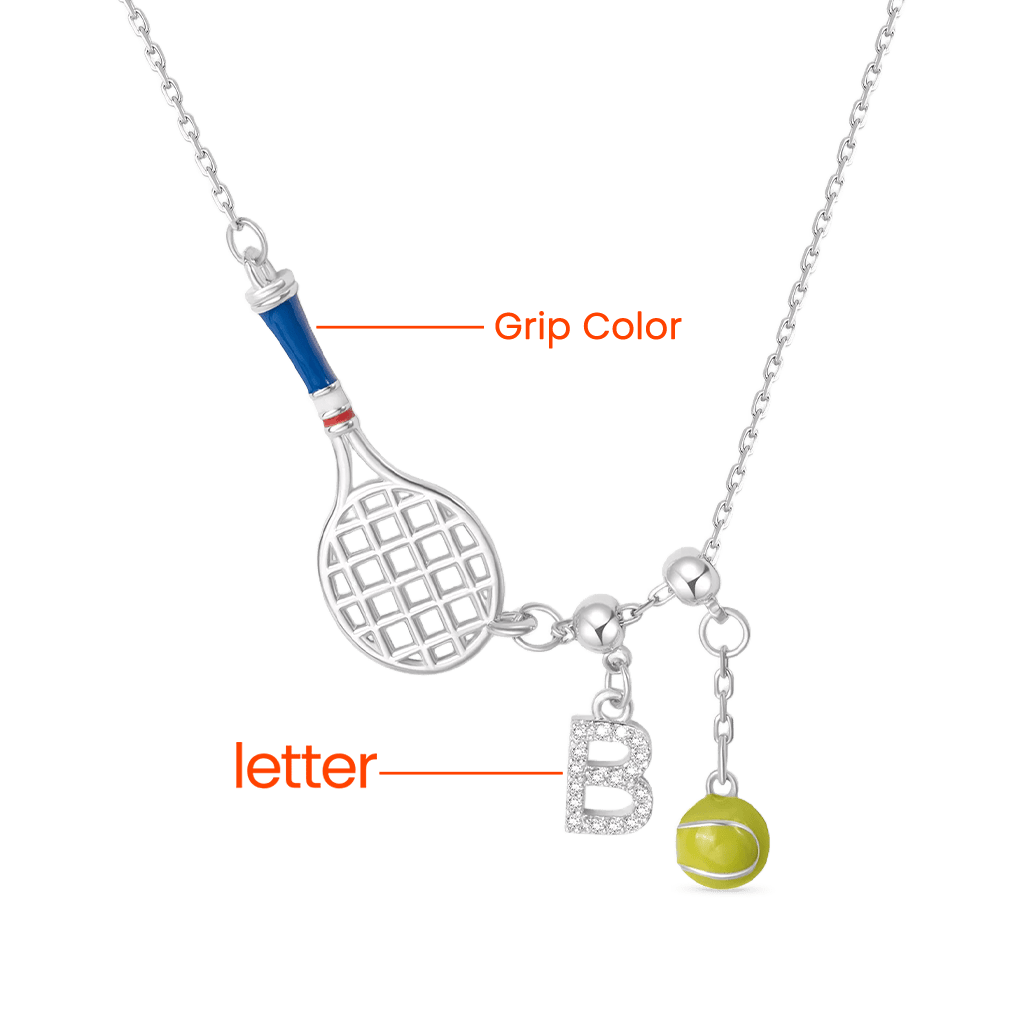 Gnoce Personalized Tennis Ball Racket Necklace_2