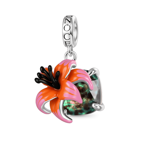 Gnoce Lily Leopard Print Pendant Dangle Charm_1