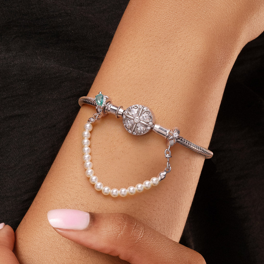 Gnoce Starfish & Turtle Pearl Safety Chain Charm_2