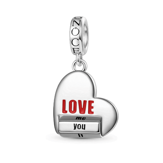 Gnice Heart Rotating “LOVE” World Pendant Dangle Charm_1