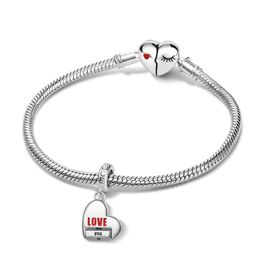 Gnice Heart Rotating “LOVE” World Pendant Dangle Charm_3