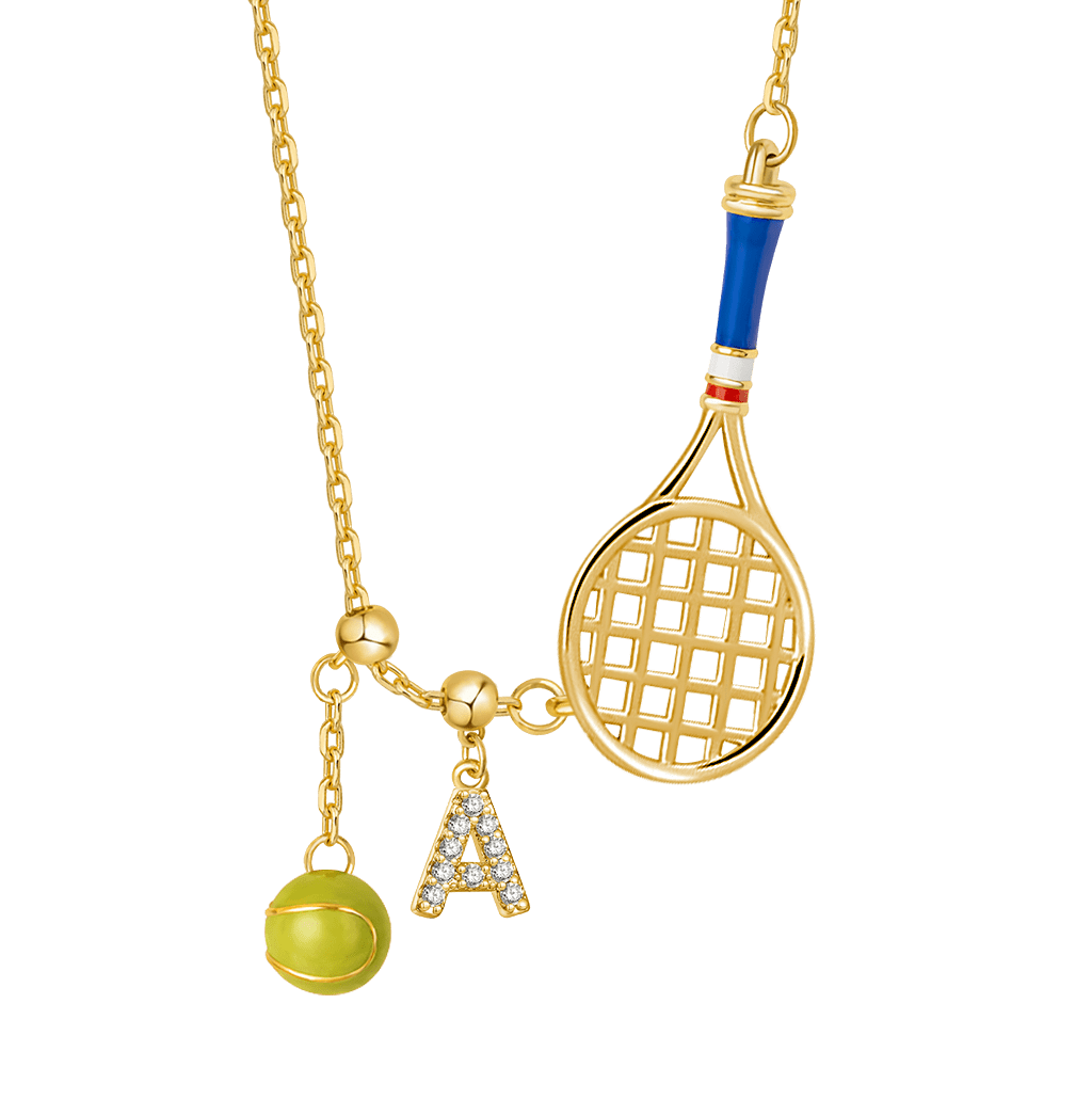Gnoce Personalized Tennis Ball Racket Necklace_2