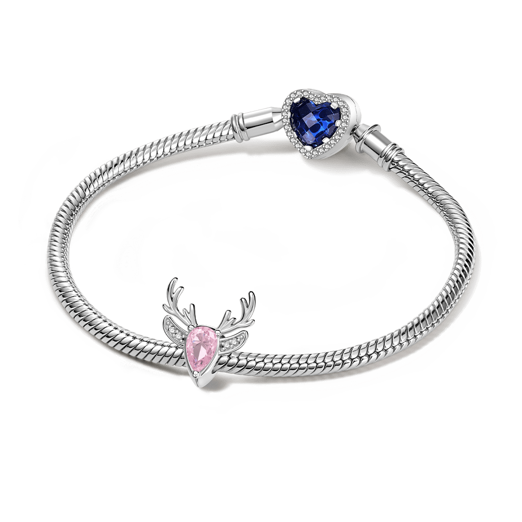 Gnoce Christmas Elk Birthstone Engravable Charm_3