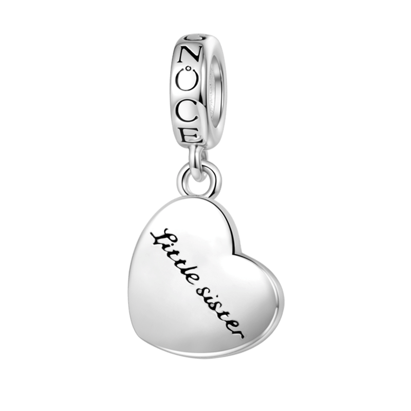 Gnoce Little sister&Big sister Heart Pendant Dangle Charm_3