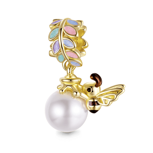Gnoce Pearl Bee Pendant Dangle Charm_1