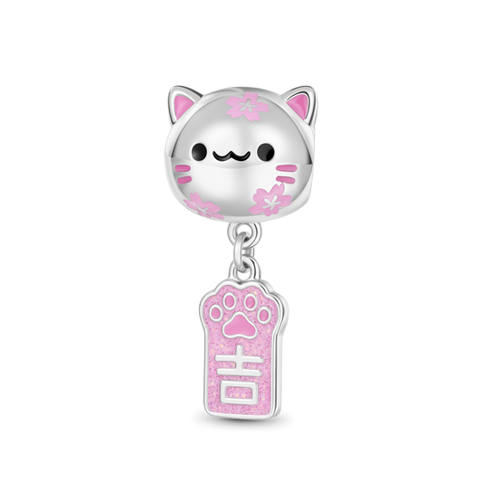 Gnoce Engravable Cat-shaped Wind Chime Amulet Charm_1