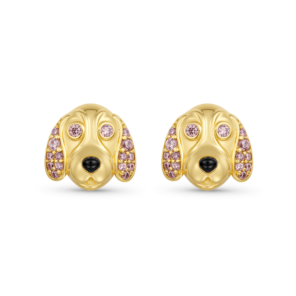 Gnoce Basset Hound Dog Stud Earrings_1