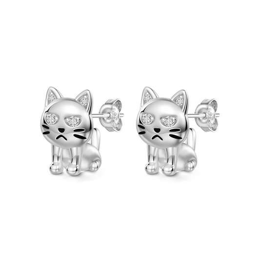 Gnoce Grumpy Cat Stud Earrings_1