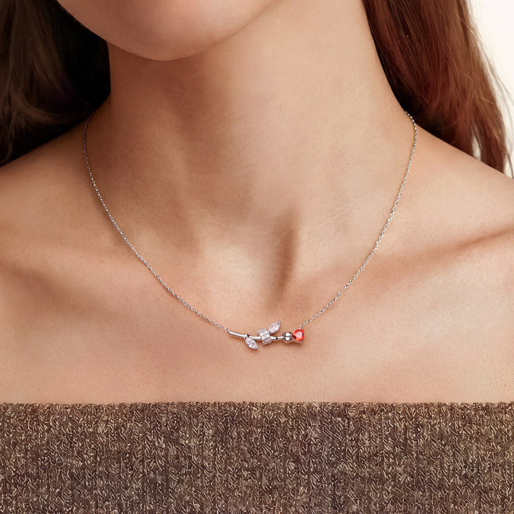 Gnoce Elegant Rose Flower Necklace_2