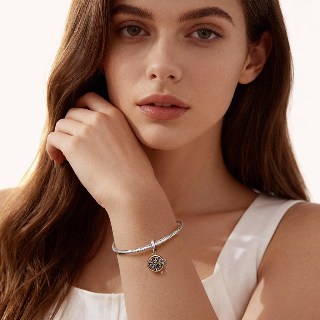 Gnoce Engravable Rose Gift Pendant Dangle Charm_4