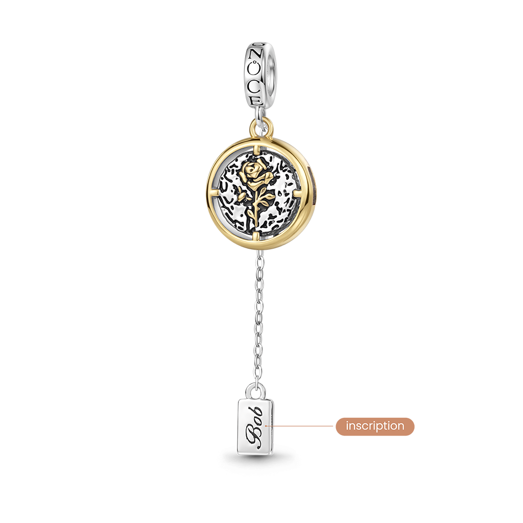 Gnoce Engravable Rose Gift Pendant Dangle Charm_5
