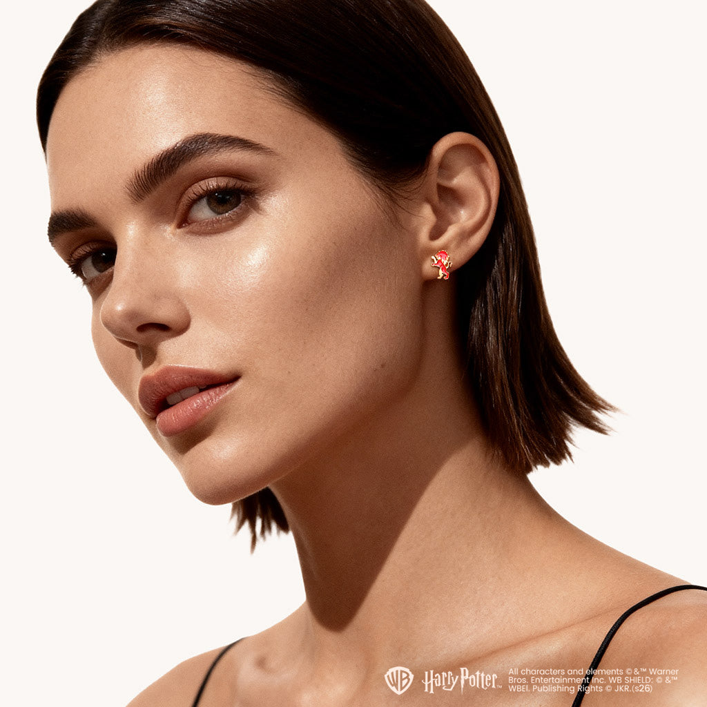 Gnoce Harry Potter Gryffindor Lion Stud Earrings_3