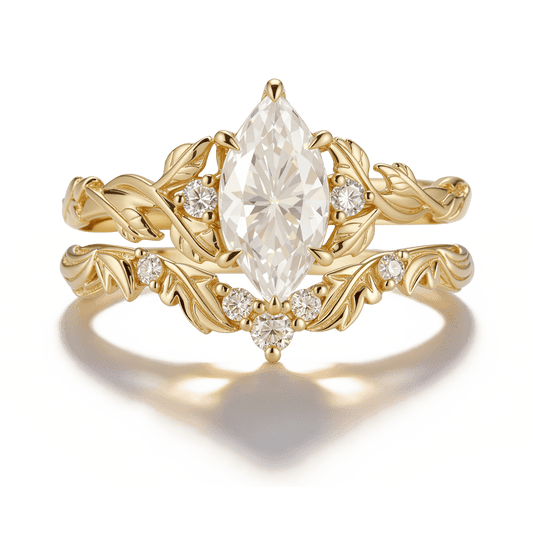 Gnoce Vine Leaf Marquise-Cut Moissanite Ring_1