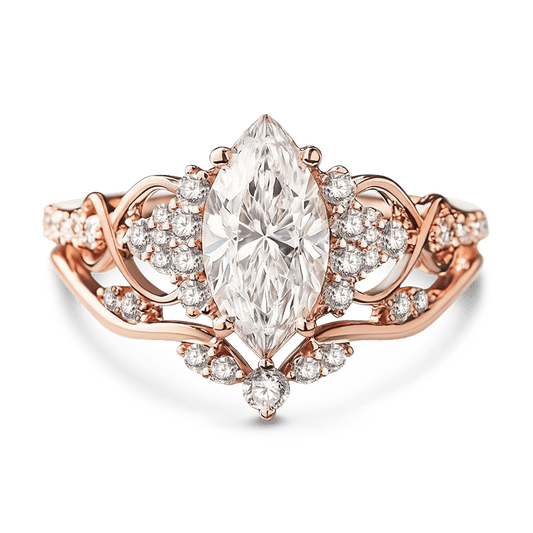Gnoce Vintage Filigree Marquise-Cut Diamond Ring_1