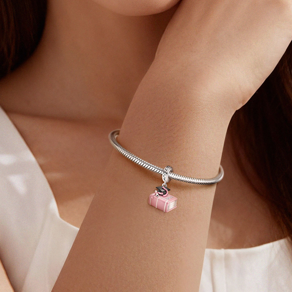 Gnoce Graduation Book Engravable Pendant Dangle Charm_3