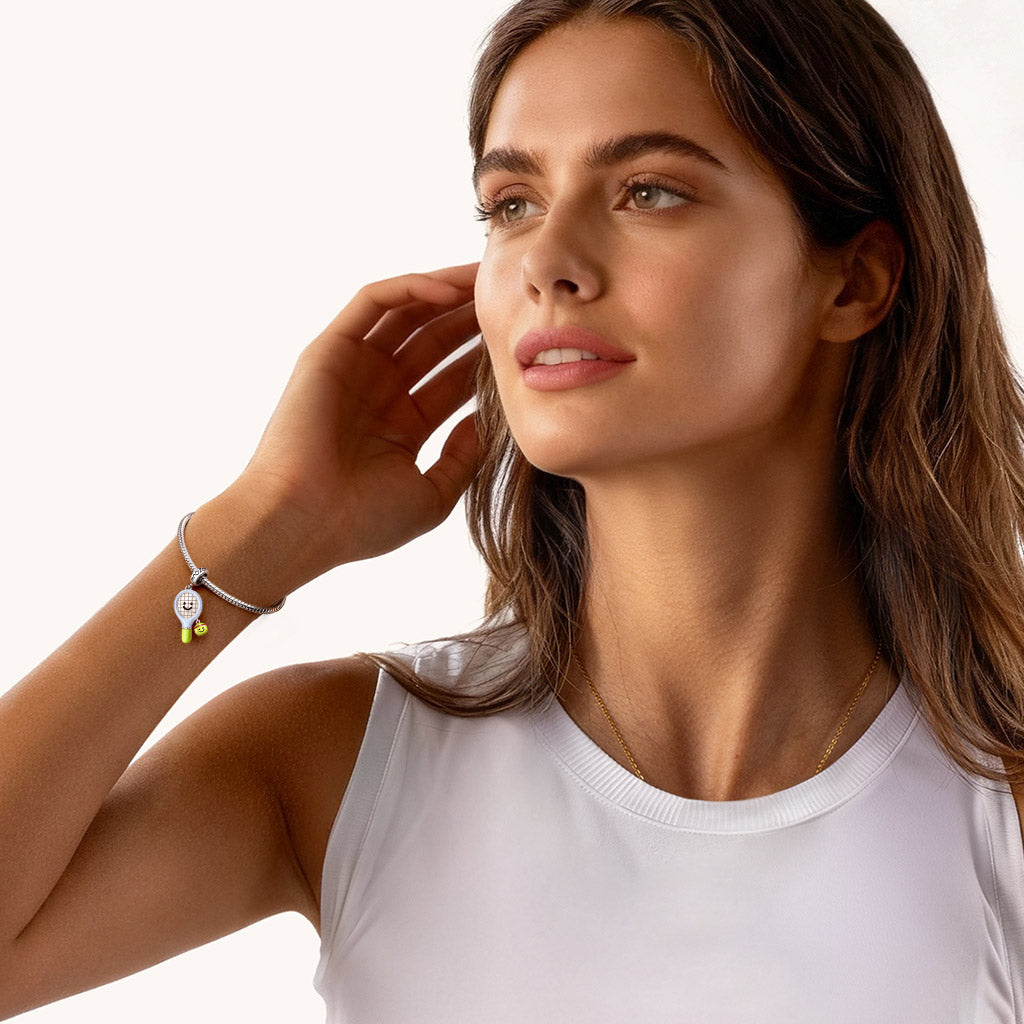 Gnoce Tennis Racket Pendant Dangle Charm_4