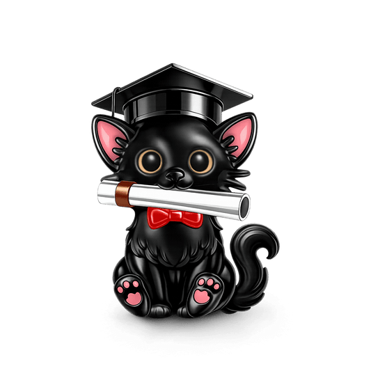 Gnoce Graduation Black Cat Bachelor's Degree Charm_1